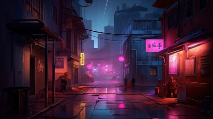 Futuristic Sci-Fi Cyberpunk Atomic Energy Night Metropolis. Generative AI