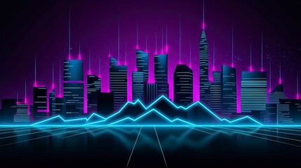 Futuristic Sci-Fi Cyberpunk Atomic Energy Night Metropolis. Generative AI