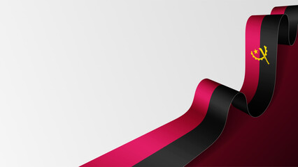 Angola ribbon flag background.