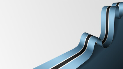 Botswana ribbon flag background.