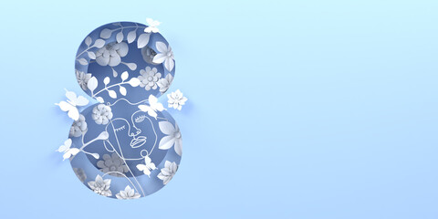 Mother's Day greeting card, 3D rendering of celebrations on special days