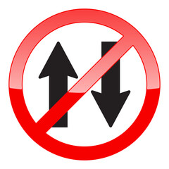 Fototapeta premium One way road sign. Vector illustration with white backgroun