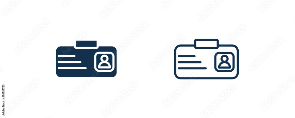 Sticker id icon. outline and filled id icon from marketing collection. line and glyph vector isolated on whi