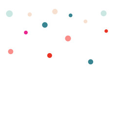 Rainbow Dot Decoration Vector White Background.