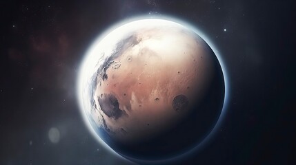 Obraz na płótnie Canvas Great landing on the planet Mars and beautiful space background. Generative AI