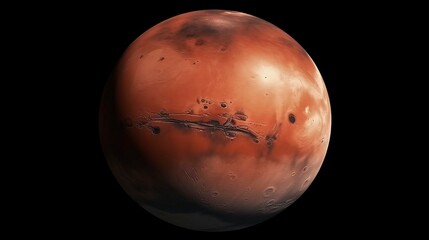 Great landing on the planet Mars and beautiful space background. Generative AI