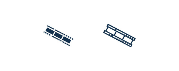film negatives icon. Outline and filled film negatives icon from cinema and theater collection. Line and glyph vector isolated on white background. Editable film negatives symbol.