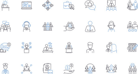 Communications agency line icons collection. Advertising, Branding, Campaigns, Content, Creative, Design, Digital vector and linear illustration. Engagement,Events,Graphics outline signs set