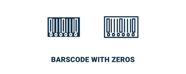 Obraz premium barscode with zeros icon. Outline and filled barscode with zeros icon from commerce and marketing collection. Line and glyph vector isolated on white background. Editable barscode with zeros symbol.
