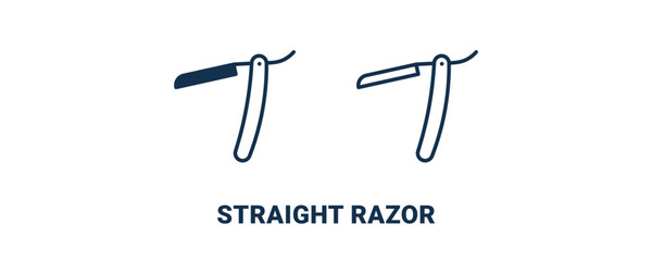 straight razor icon. Outline and filled straight razor icon from beauty and elegance collection. Line and glyph vector isolated on white background. Editable straight razor symbol.