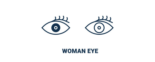 woman eye icon. Outline and filled woman eye icon from beauty and elegance collection. Line and glyph vector isolated on white background. Editable woman eye symbol.