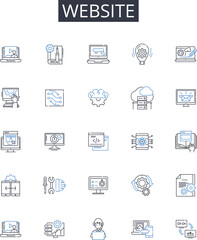 Website line icons collection. Home Page, Online Portal, Internet Location, Web Space, Digital Platform, Cyberspace Connection, Virtual Domain vector and linear illustration. Cyber Site,Net Location