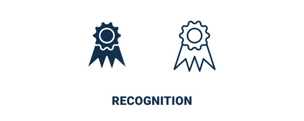 recognition icon. Outline and filled recognition icon from ai and future technology collection. Line and glyph vector isolated on white background. Editable recognition symbol.