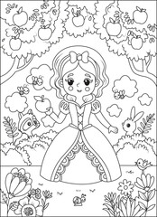 funny cute girls coloring page for kids