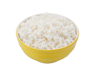 rice in yellow bowl on transparent png
