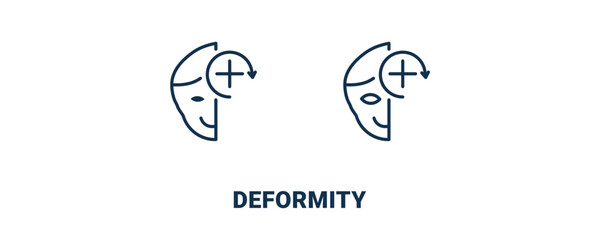 deformity icon. Outline and filled deformity icon from ai and future technology collection. Line and glyph vector isolated on white background. Editable deformity symbol.