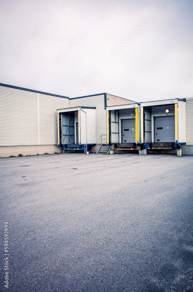 Wall mural warehouse loading dock