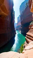 AI Digital Illustration Gorgeous Canyon Landscape