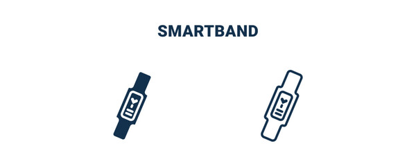 smartband icon. Outline and filled smartband icon from electronic device and stuff collection. Line and glyph vector isolated on white background. Editable smartband symbol.