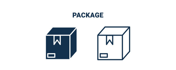 package icon. Outline and filled package icon from delivery and logistics collection. Line and glyph vector isolated on white background. Editable package symbol.