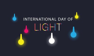 international day of light. Template for background, banner, card, poster. vector illustration