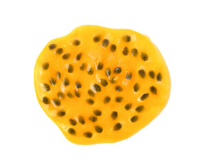 Top view of passion fruit seeds isolated on transparent png