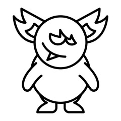 Monsters Thin Line Icon Outline Spooky Monster