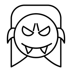 Monsters Thin Line Icon Outline Spooky Monster