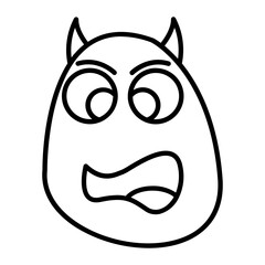 Monsters Thin Line Icon Outline Spooky Monster