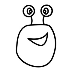 Monsters Thin Line Icon Outline Spooky Monster