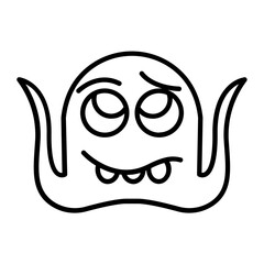 Monsters Thin Line Icon Outline Spooky Monster