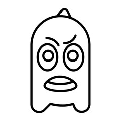Monsters Thin Line Icon Outline Spooky Monster
