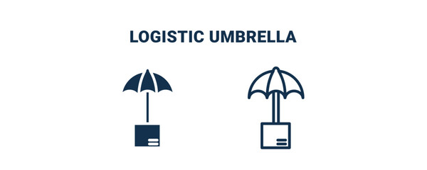 logistic umbrella icon. Outline and filled logistic umbrella icon from delivery and logistics collection. Line and glyph vector isolated on white background. Editable logistic umbrella symbol.