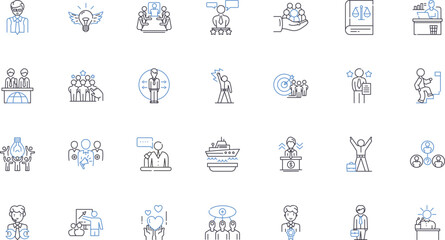 Control line icons collection. Mastery, Authority, Command, Domination, Influence, Governance, Supremacy vector and linear illustration. Direction,Handling,Manipulation outline signs set