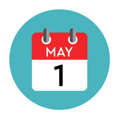 red simple calendar icon 1 may labor day