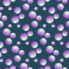 Seamless Geometric purple  3D Sphere Vector Pattern