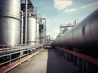 Efficient Industrial Complex: Pipelines and Storage Tanks | Generative AI