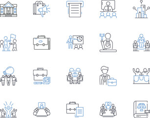 Commodity trading line icons collection. Futures, Commodities, Derivatives, Arbitrage, Options, Hedging, Speculation vector and linear illustration. Exchange,Contracts,Futures market outline signs set