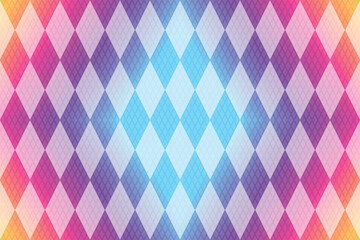 Vector seamless retro geometric pattern with colorful gradient rhombuses