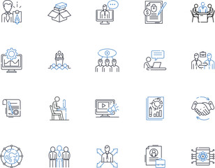 Guild line icons collection. Alliance, Brotherhood, Camaraderie, Guildmaster, Members, Companionship, Unity vector and linear illustration. Fellowship,Loyalty,Adventure outline signs set