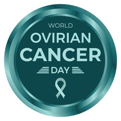 World Ovarian Cancer Day On May 8th Badge Vector Illustration, Vector Awareness Ribbon, Seal, Banner, Label, Sticker, Emblem, Logo, Womens Health Vector
