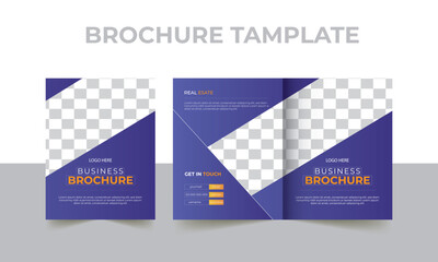 Bi-fold Brochure template, 2-page brochure design, print brochure Template, business brochure 