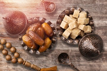 Delicious sweet tasty dried dates fruits.