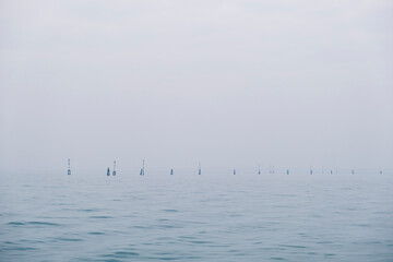 Sea in the fog. Venice