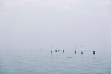 Sea in the fog. Venice