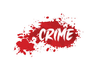 Crime typography with blood effect graphic trendy vector design