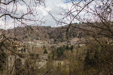 Landscape of Rupit, a Catalan medieval town