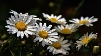 Fototapeta premium simple, charming beauty of a daisy chain close-up. AI generated