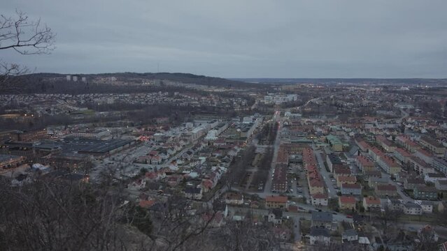 Panoramic Aerial View Of Jonkoping Cityscape In Southern Sweden.