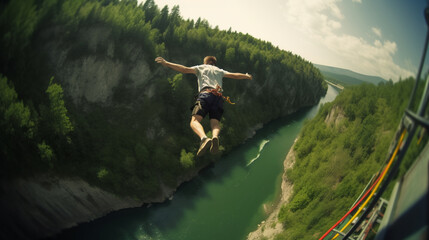 bungee jumping. motion blur. speed - obrazy, fototapety, plakaty